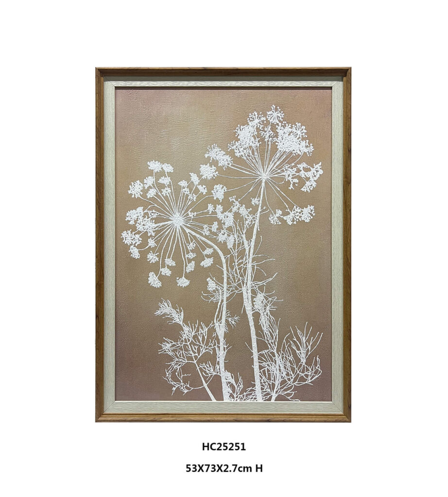 Raised white botanical linen wall art queen annes lace