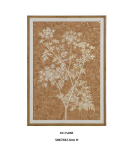 White botanical cork wall art silhouette